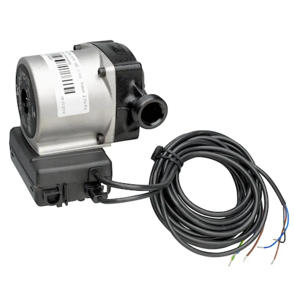 Pumpeneinheit mit elektrischen Anschlüssen und flexiblen Leitungen, hergestellt von Roth. Ideal für hydraulische Anwendungen in Heizsystemen.